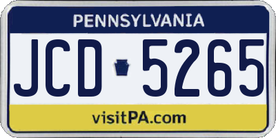 PA license plate JCD5265