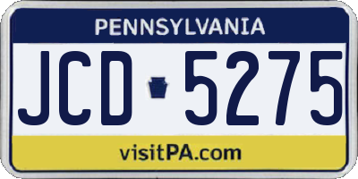 PA license plate JCD5275