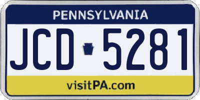 PA license plate JCD5281