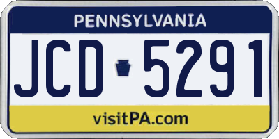 PA license plate JCD5291