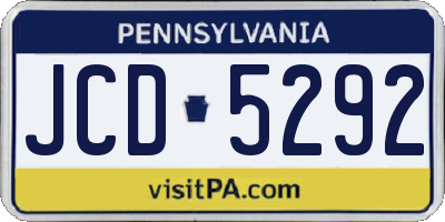 PA license plate JCD5292