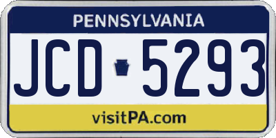 PA license plate JCD5293