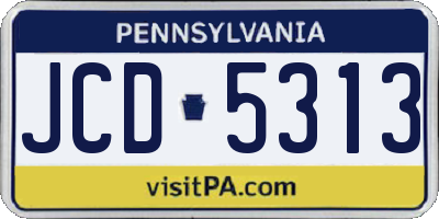PA license plate JCD5313