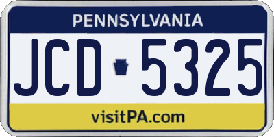 PA license plate JCD5325