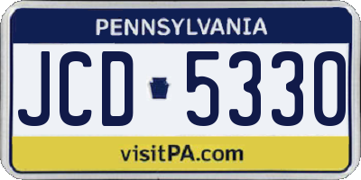 PA license plate JCD5330
