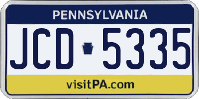 PA license plate JCD5335