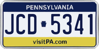 PA license plate JCD5341