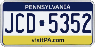 PA license plate JCD5352