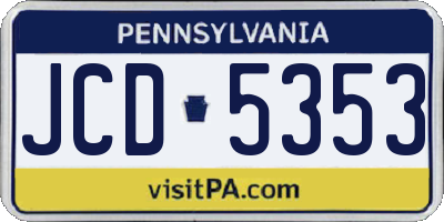 PA license plate JCD5353