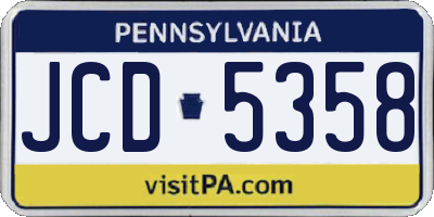 PA license plate JCD5358