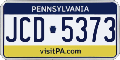 PA license plate JCD5373