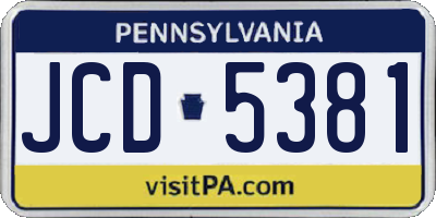 PA license plate JCD5381