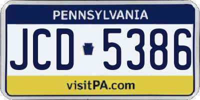 PA license plate JCD5386