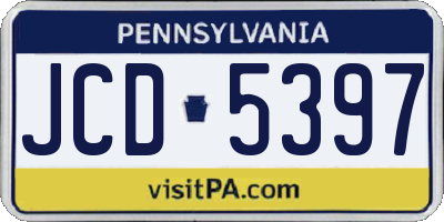 PA license plate JCD5397