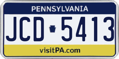 PA license plate JCD5413