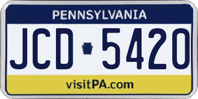PA license plate JCD5420