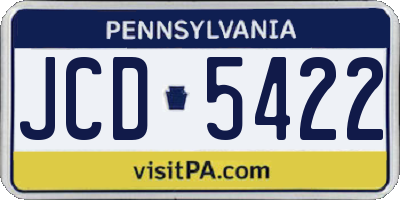 PA license plate JCD5422
