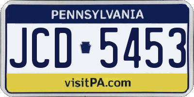 PA license plate JCD5453