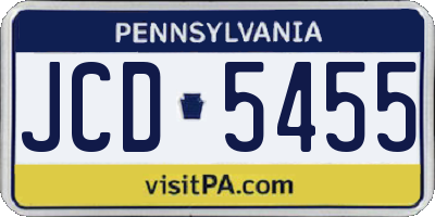 PA license plate JCD5455
