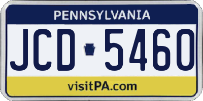 PA license plate JCD5460