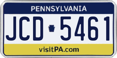PA license plate JCD5461