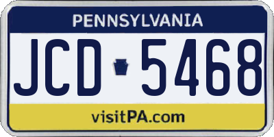 PA license plate JCD5468