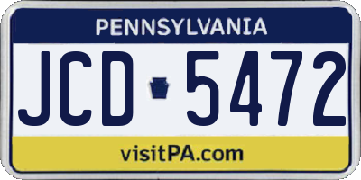 PA license plate JCD5472
