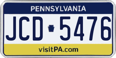 PA license plate JCD5476