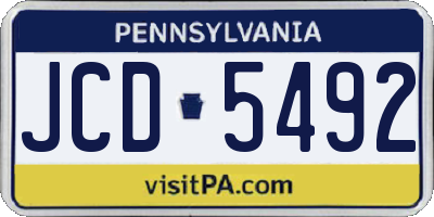 PA license plate JCD5492