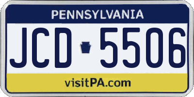 PA license plate JCD5506