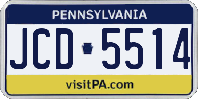 PA license plate JCD5514
