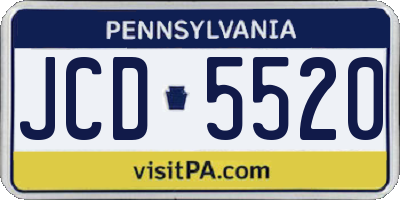 PA license plate JCD5520