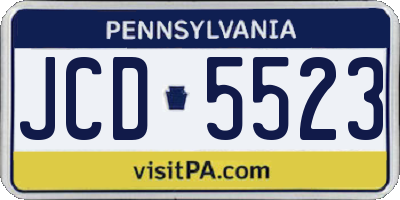 PA license plate JCD5523