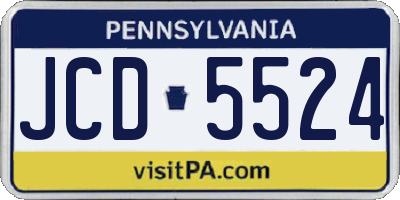 PA license plate JCD5524