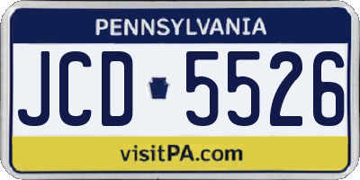 PA license plate JCD5526