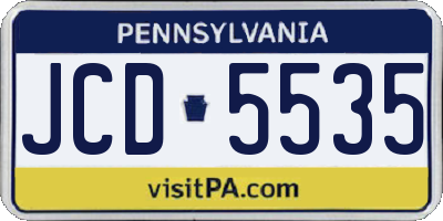 PA license plate JCD5535