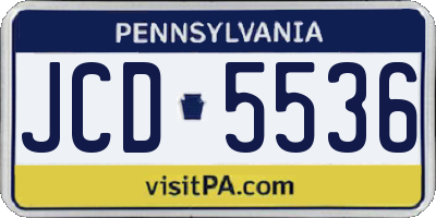 PA license plate JCD5536