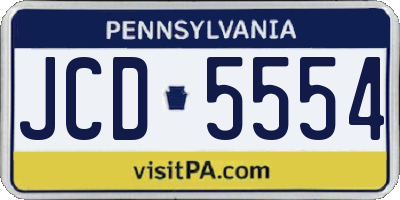 PA license plate JCD5554