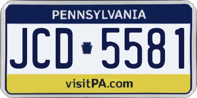 PA license plate JCD5581