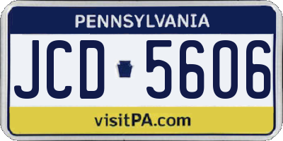 PA license plate JCD5606