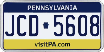PA license plate JCD5608