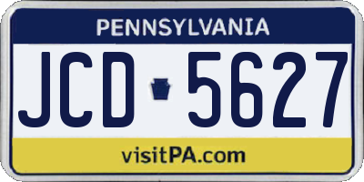 PA license plate JCD5627