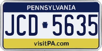 PA license plate JCD5635