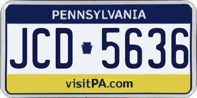 PA license plate JCD5636