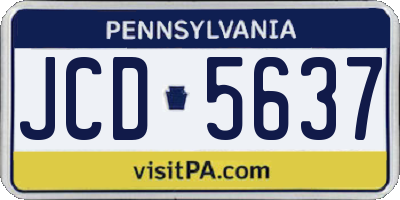 PA license plate JCD5637