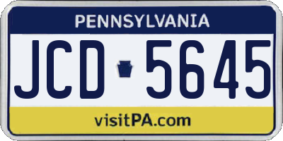 PA license plate JCD5645