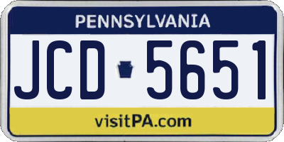PA license plate JCD5651
