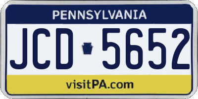 PA license plate JCD5652