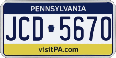 PA license plate JCD5670