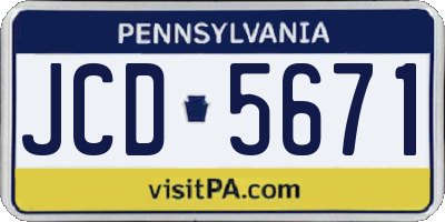 PA license plate JCD5671